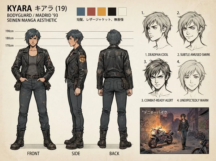Hoja de diseño del personaje Kyara