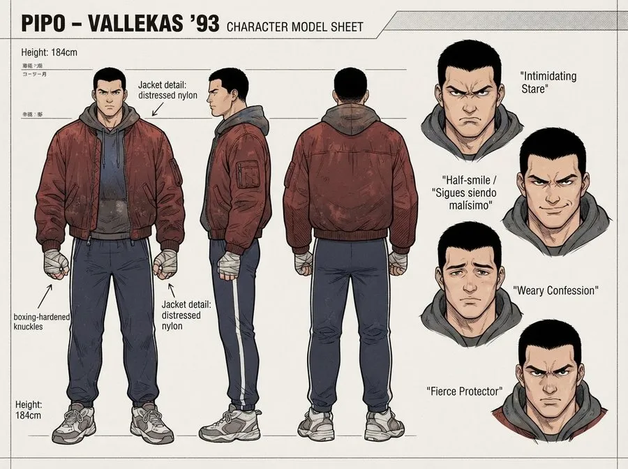 Hoja de diseño del personaje Pipo